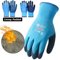 1Pair Winter Waterproof Work Safety Thermal Gloves Anti-Slip Grip Rubber Garden Gloves For Worker Builder Hands Protection 1