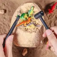 Dinosaur Eggs Dig Kit Excavation Toy With Learning Cards & Tools Brush Hammer Chisel For Childrens Christmas Party Gifts 2