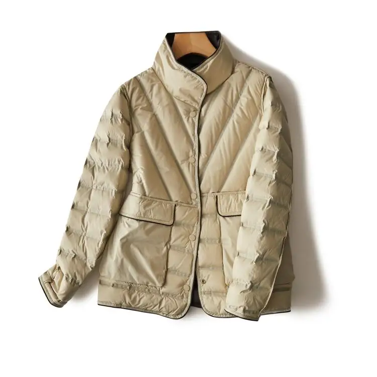 90% White Duck Down Women's Autumn and Winter New 2024 Down Jacket Korean Double-sided Collar Down Jacket Women Warm Jacket