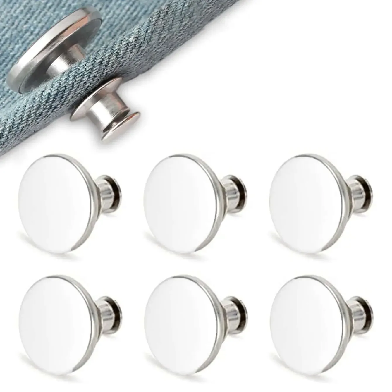 Ceryvop Button Pins Reusable Adjustable Metal Pants Tightener
