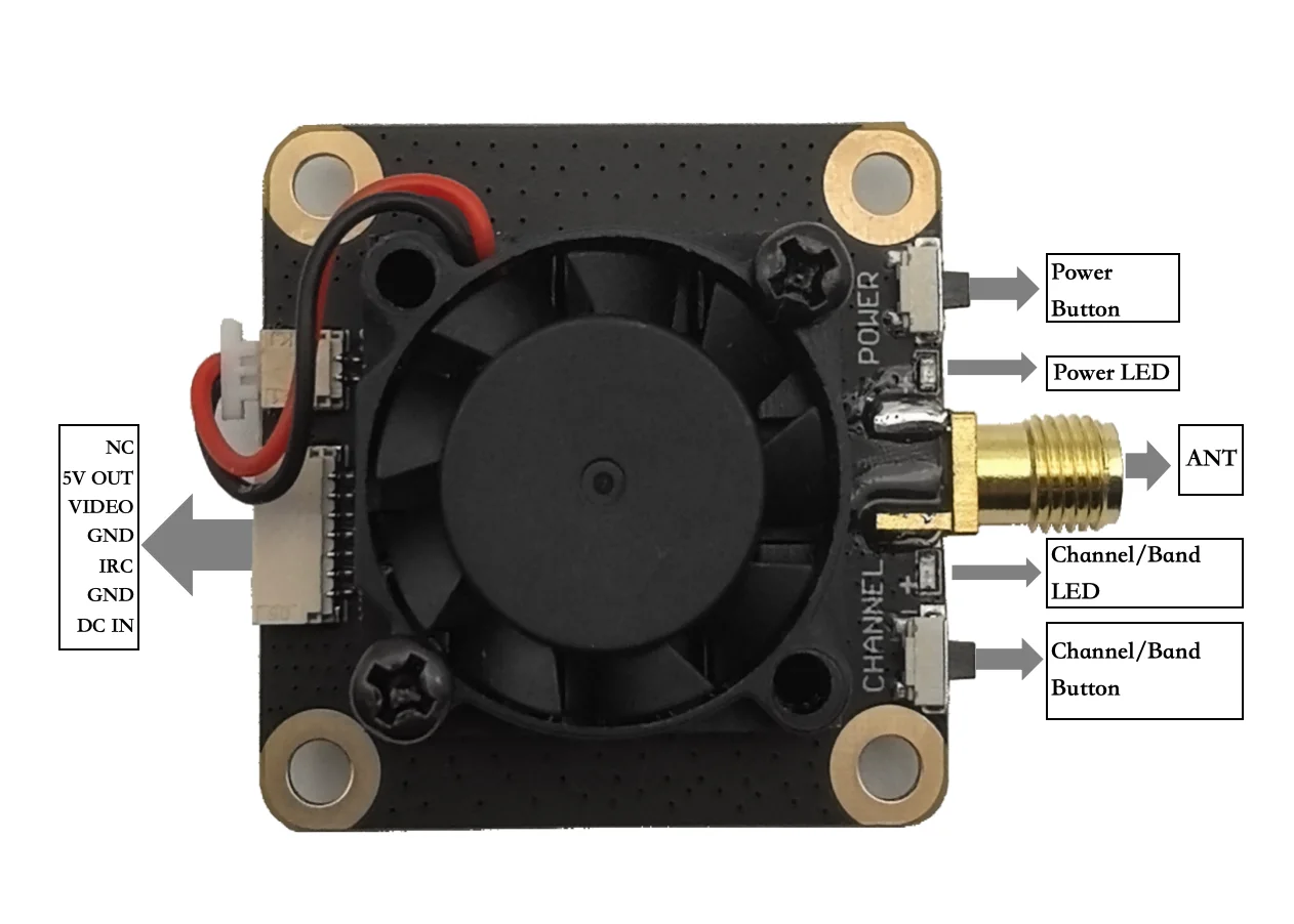 FlytoFPV VTX-F8 3.3G 4500mW 64CH Transmetteur FPV Longue Distance