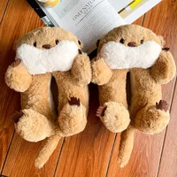 Otter Animals Slippers Cute Cartoon Non-slip Fluffy Slipper Funny Soft Warm Shoes Indoor Couple House Shoes Men Women Gifts 1