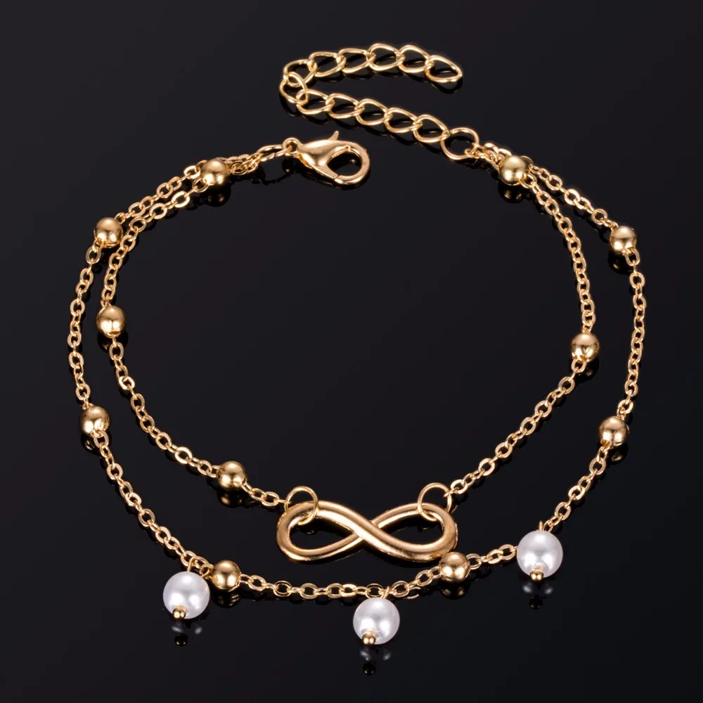 Fashion Accessories KINFOLK Anklets For Women Bohemian Foot Jewelry Summer Beach Bracelet Vintage Ankle On Leg Ankle Strap Accessories Anklets silver anklet bracelet,ankle chains,cubic zirconia anklet,beads anklet,fashion accessories