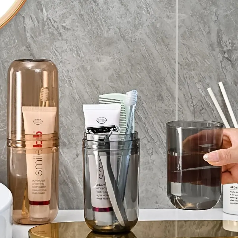 Toothbrush Storage Box Travel Portable Mouthwash Cup Toothbrush Storage Box Wash Teeth Cup Travel Supplies Dental Simple Premium Gifts