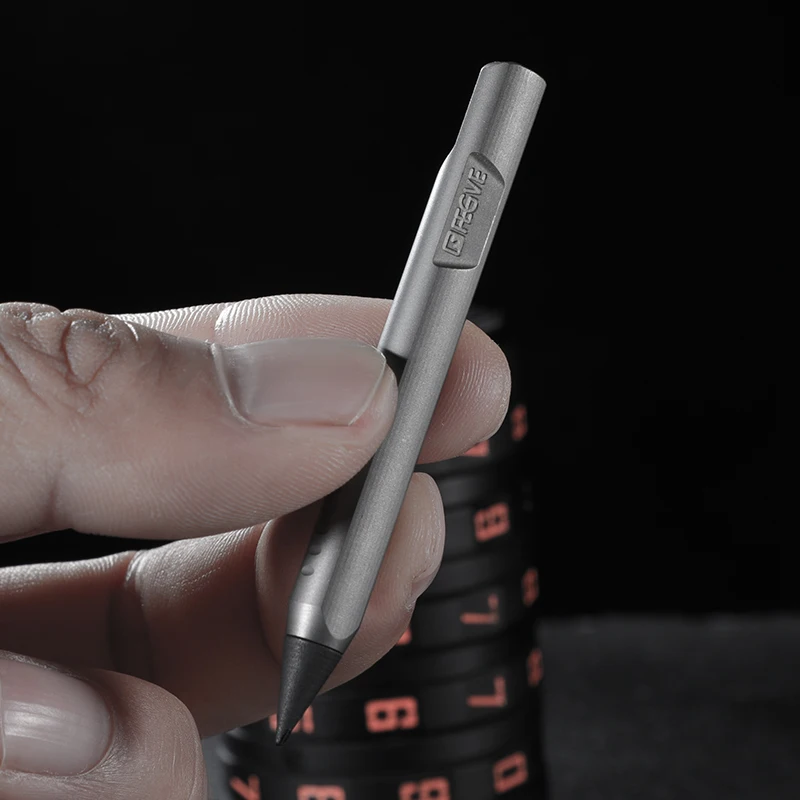 EDC Titanium Alloy Ultralight Metric Ruler With Magnetic Pencil Outdoor Portable Multi functional Tools
