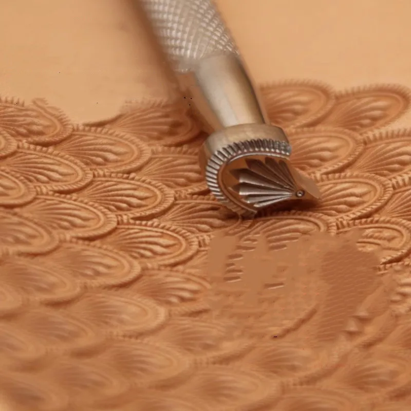 BK113 Shell Pattern Leather Carving Seal 304 Stainless Steel Vegetable Tanned Leather Stamping Metal Process Seal 9x13mm