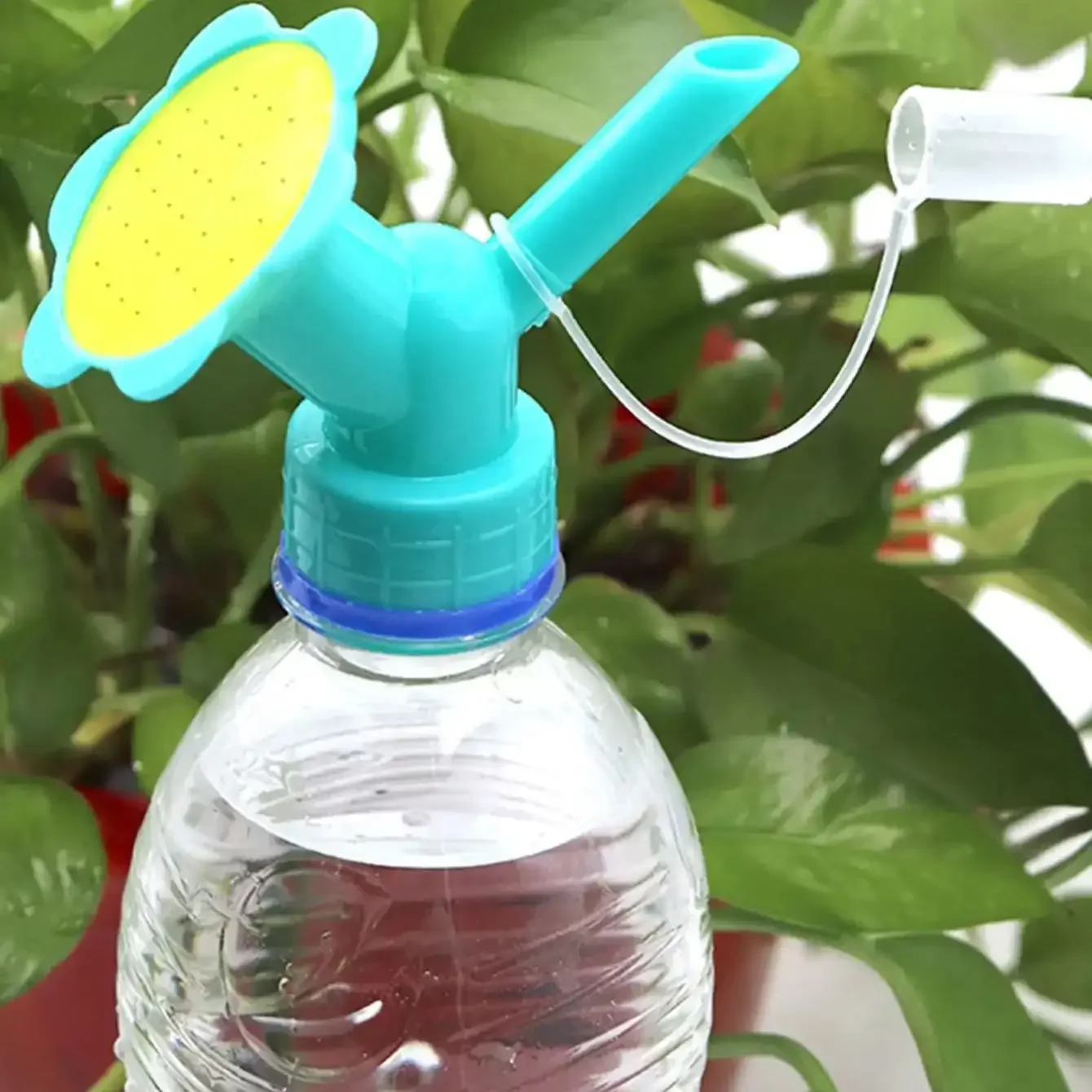 1PC - Two in one plastic water tank, garden household dual nozzle gardening tool, used for watering indoor and outdoor plants