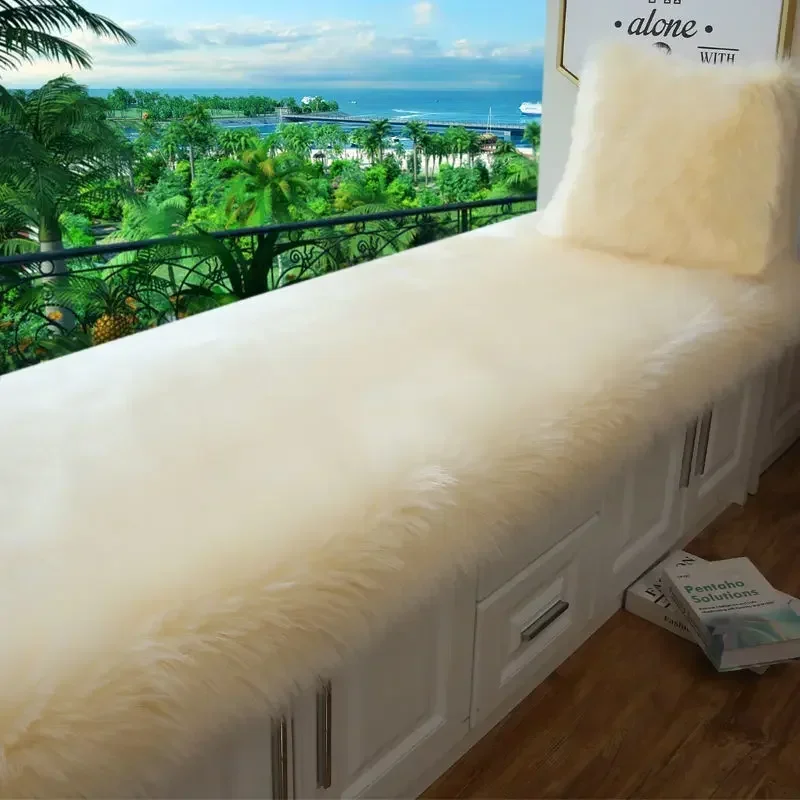 Hot Selling Window Mat, Plush Balcony Mat Window Sill Mat Carpet Thick Anti Slip Bedside Blanket Solid Plush Soft Cushion Chair 4