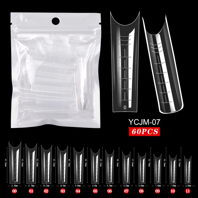 60 Stück/Beutel Verlängerungs-Nagelformen für UV-Gel-Lack, Schnellbauform, Acryl-Kunstnägel, Dual-System-Maniküre-Zubehör – Detail 10
