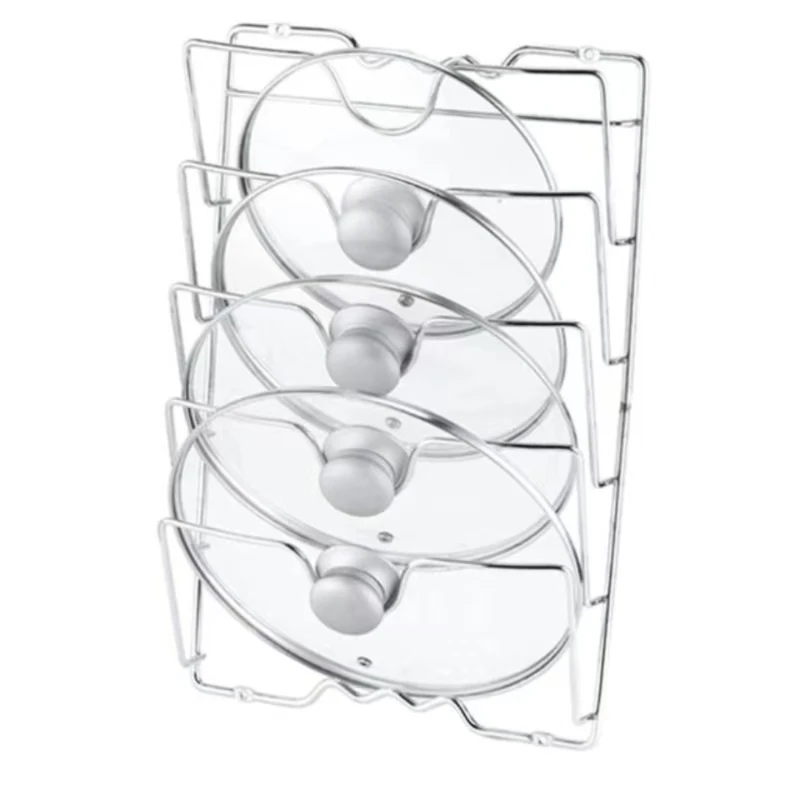 Kitchen Organizer Rack Wall Hanging Pot Cover Rack Five-Layer Pot Lid Metal Rust-Free Multifunctional Rack Pot Lid Storage Rack 2