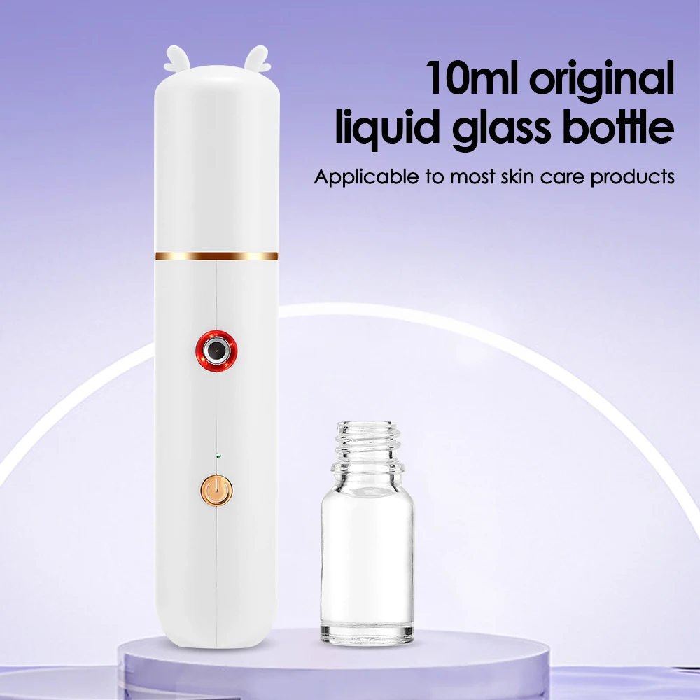 Nano Mist Sprayer Facial Oxygen Injector Red Blue Light Face Hydrator 3-speed Nano-atomized Water Molecules Handheld Portable