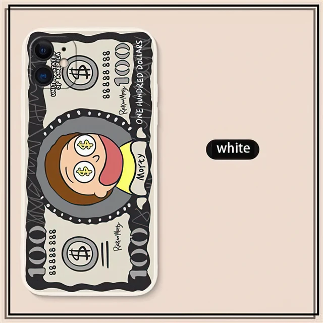 r-ick and mort Protect For iPhone 11 12 13 Pro MAX 6 6S 7 8 Plus 12 13 Mini X XS XR SE2020 Silicone Funny Phone Case Cover Funda White ST-9761