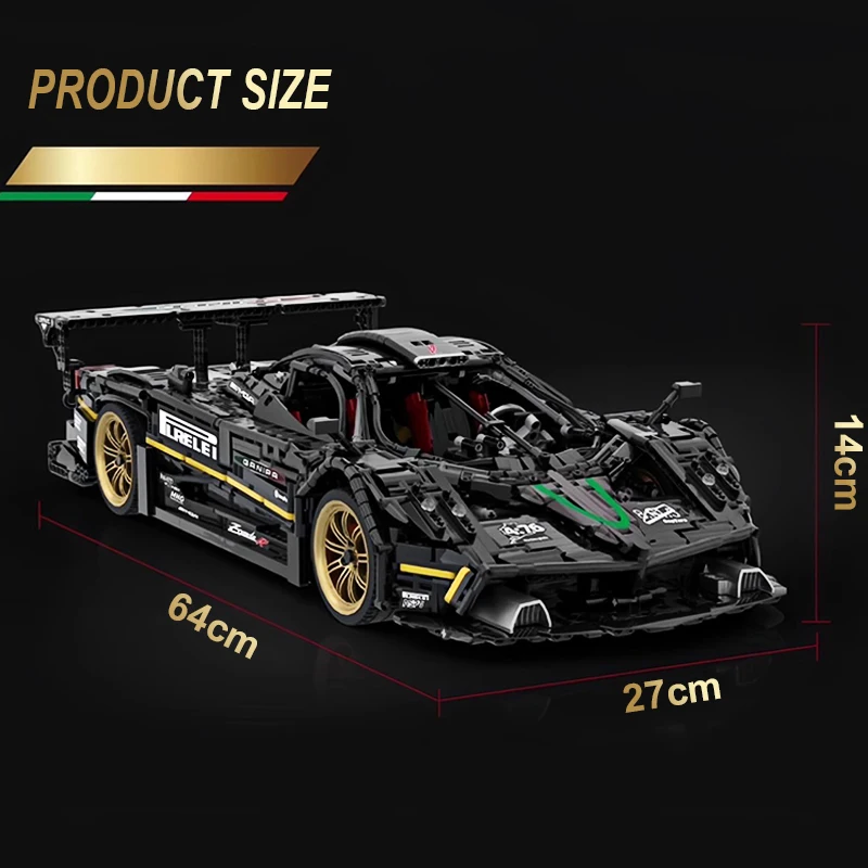 New 220907 Technical MOC PaganiR Zonda R Scale 1:8 Model Building Blocks Bricks Puzzle Toy For Adult Birthday Boys Gifts