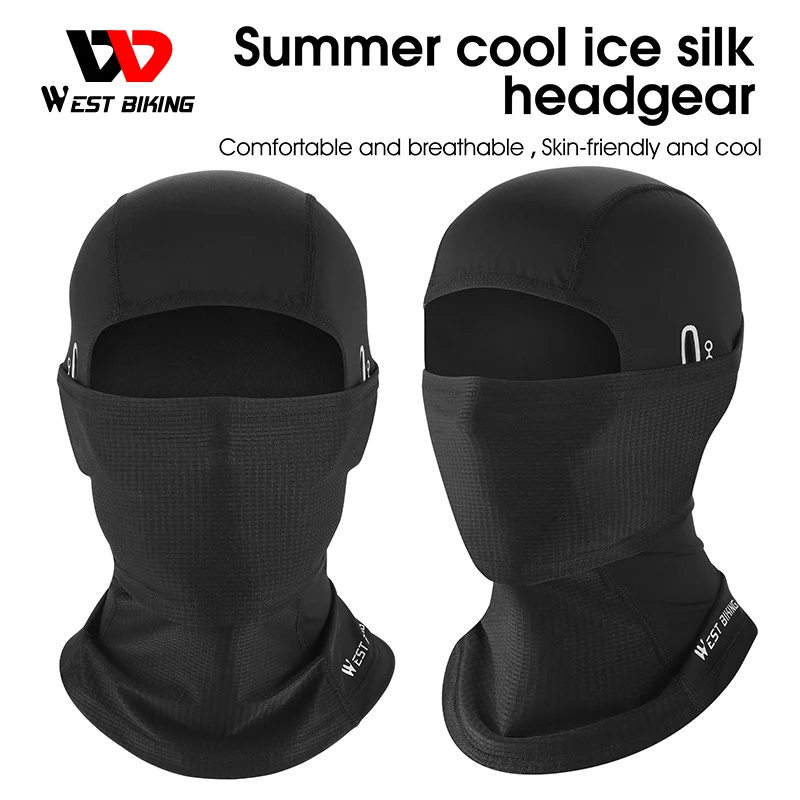 

WEST BIKING Ice Silk Cycling Cap Summer Cool Balaclava Sun UV Protection Sports Face Cover Headwear Bike Motorcycle Men's Hats