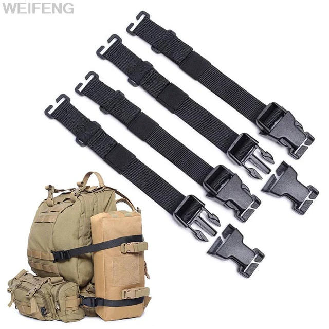 4Pcs Tactical MOLLE Straps with Buckle Clips Compression Straps Outdoor  Gear Backpack Accessory Strap Adjustable Luggage Straps - AliExpress
