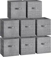 Storage Cubes,  Non-Woven Fabric Bins with Double Handles, Closet Organizers for Shelves, Foldable, for Clothes 2