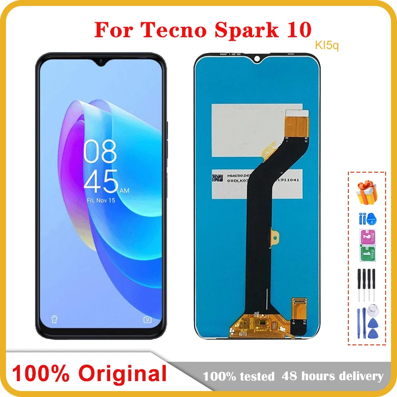 

ЖК-экран для Tecno Spark 10 10C KI5K с зеркальным дигитайзером в сборе, полная замена