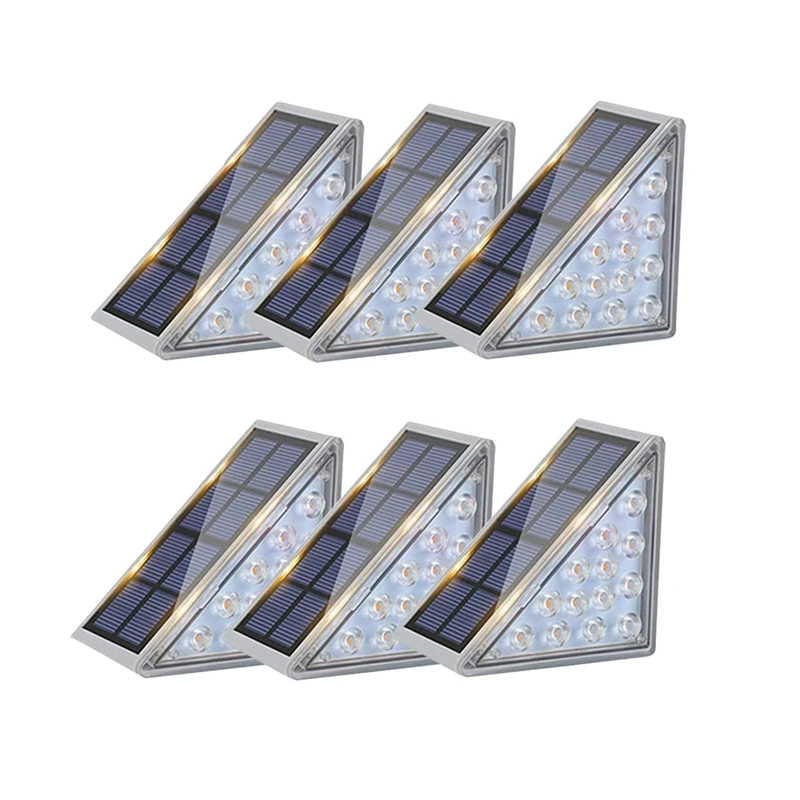 

6 Pack Step Lights Outdoor Stair Lights Solar Step Lights Waterproof LED Step Lights For Garden Backyard Stair,Staircase White