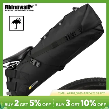 Rhinowalk 자전거 새들 가방, 방수 MTB 도로 자전거, 13L 대용량 사이클링 가방, 접이식 테일 리어 백, 트렁크 액세서리