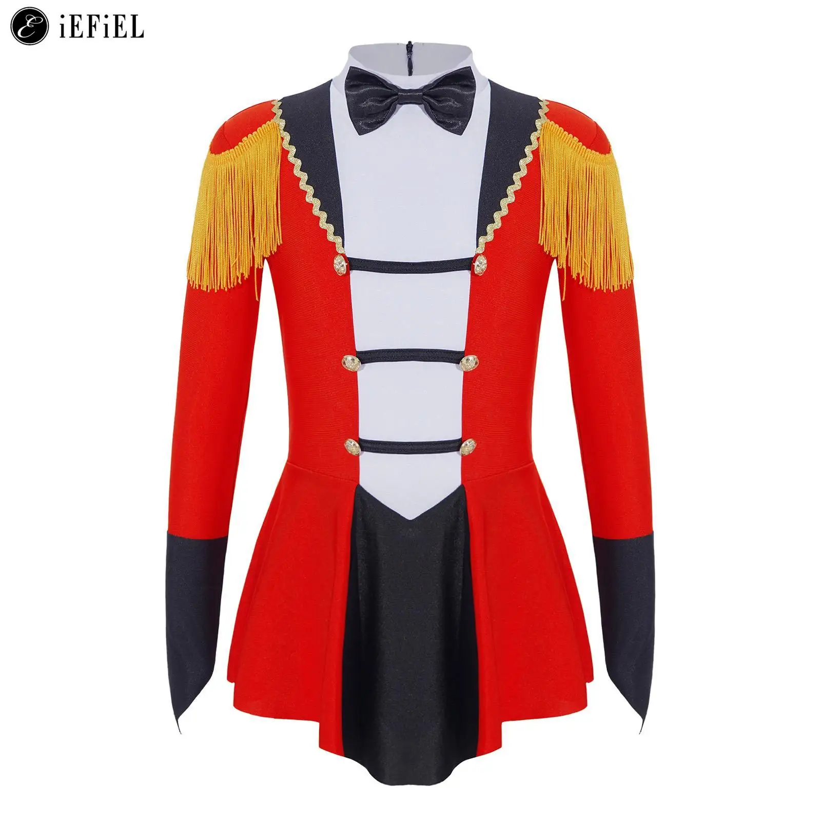 Girls Circus Ringmaster Costume Lion Tamer Papillon Nappa Magic Show Fancy Dress Up Kids Dance Stage Performance Body