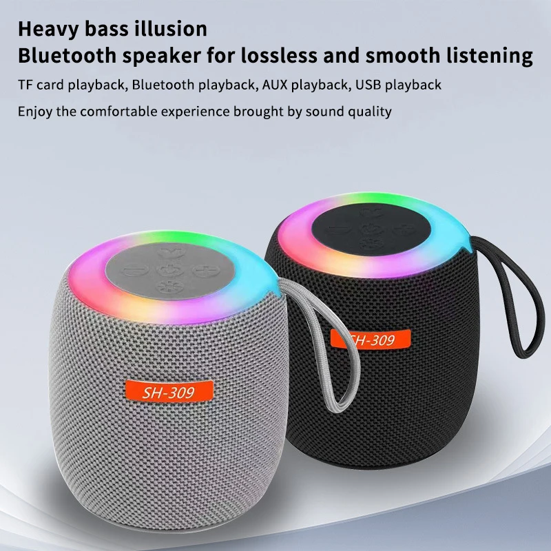 Waterproof Wireless Bluetooth Speaker with RGB Lights and HiFi Stereo Sound