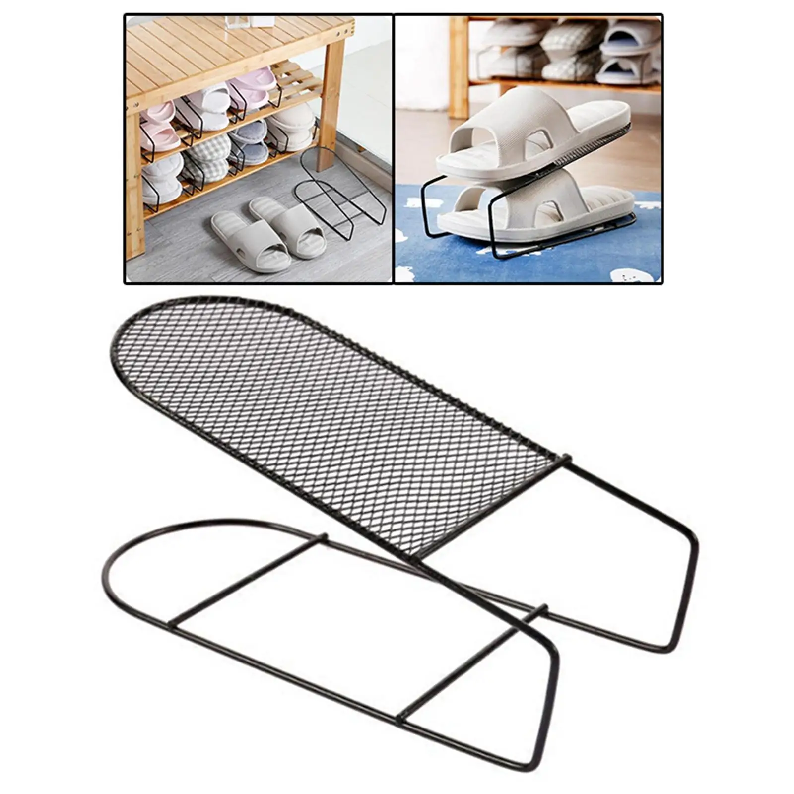 Metal Shoe Slots Space Saving Closet Organization Stacker Holder for Sandals