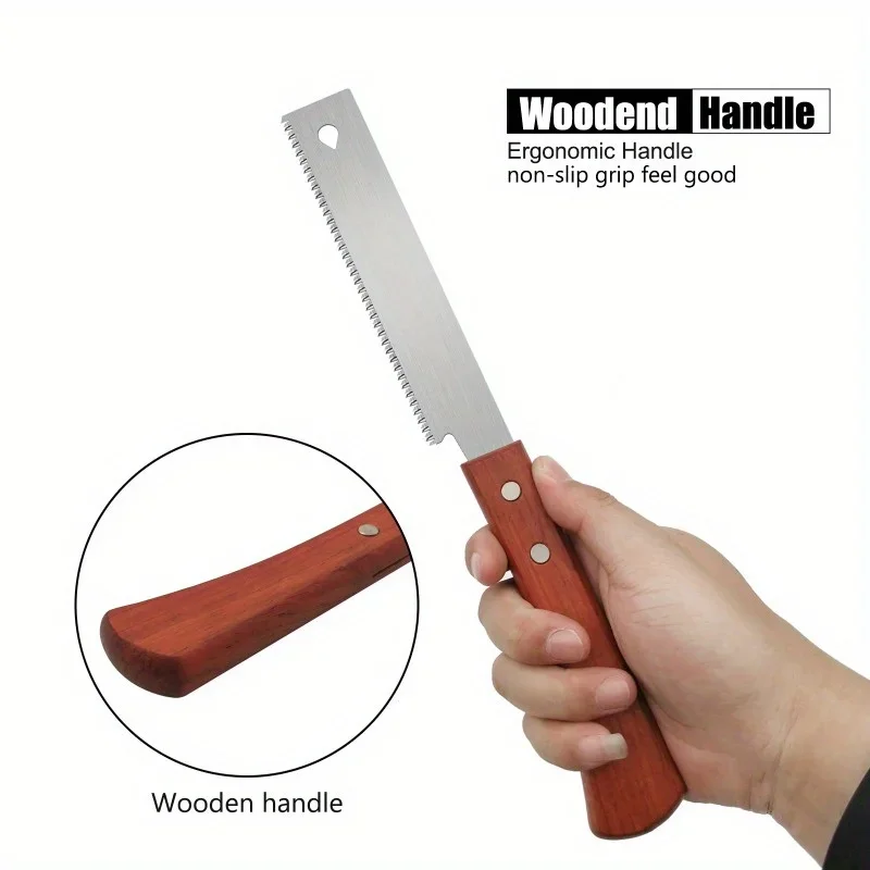 Small Hand Saw 6 Inch Flush Cut Saw Wooden Handle Flat Accurate Household Woodworking Flush Cutting Trim Tool