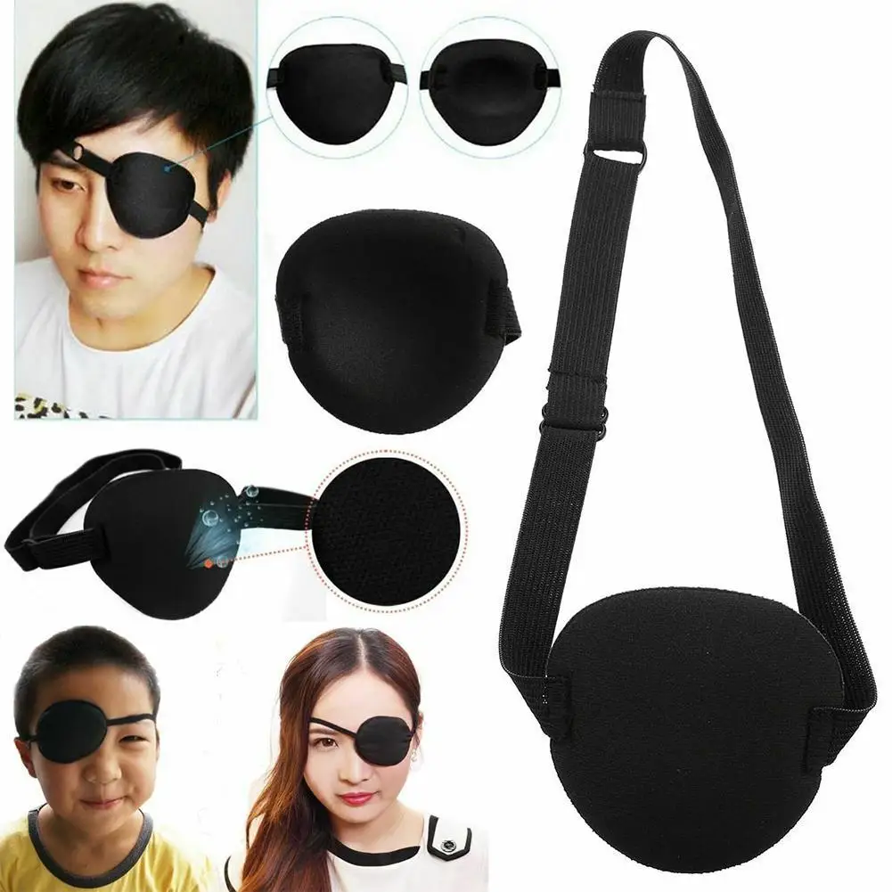 1Pc Single Eye Patch Adult Kids Pirate Concave Eye Patch 3D Adjustable Eyepatch For Right Or Left Eye Pirate Costume Eye Patch 2
