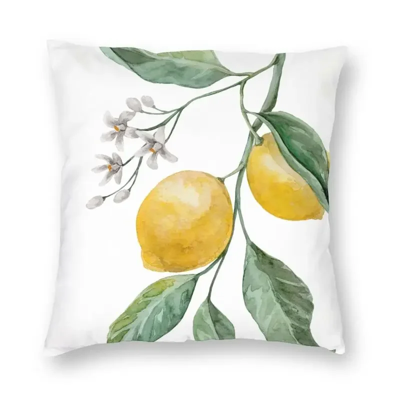 

Lemon Branch Summer Fruit Cushion Cover Two Side 3D Printing Floor Pillow Case for Car Cool Pillowcase Home Decoration