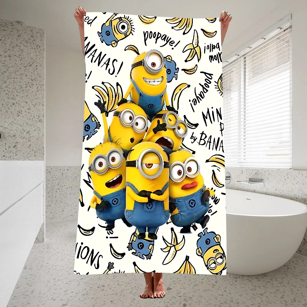 Cute M-minions Towel Quick Drying Pure Cotton Polyester Thick Bath For Children Adults Sports Travel Swimming And Surfing Towels 2