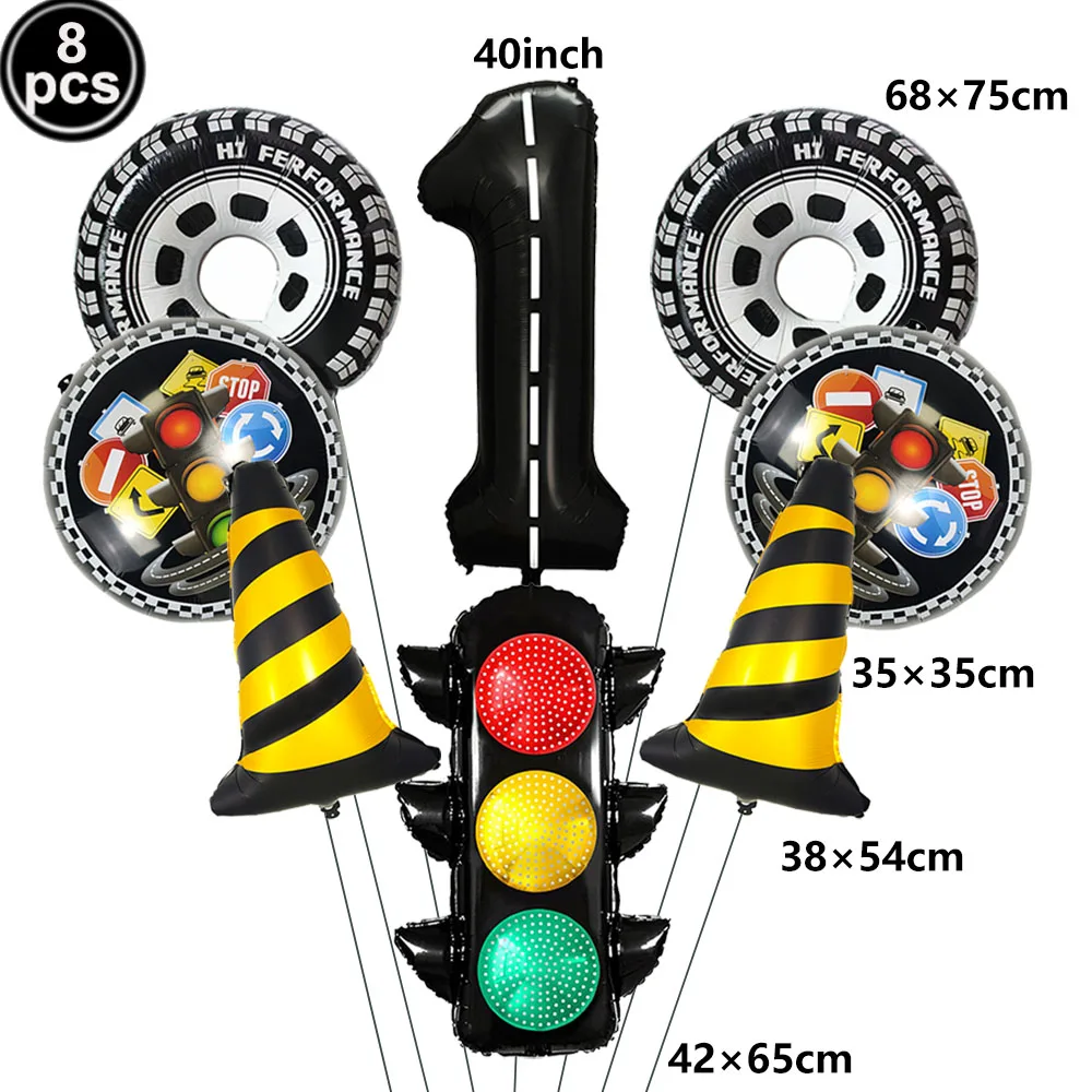 Racing Party Traffic Light Balloons - Aluminum Film Decorations