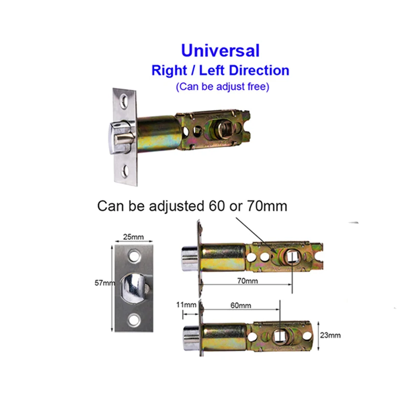 Description Picture 2 of item5050 22x147 160 170 180 190 200 220 240  Round Corners steel security fingerprint door lock body,Mechanical lock accessories