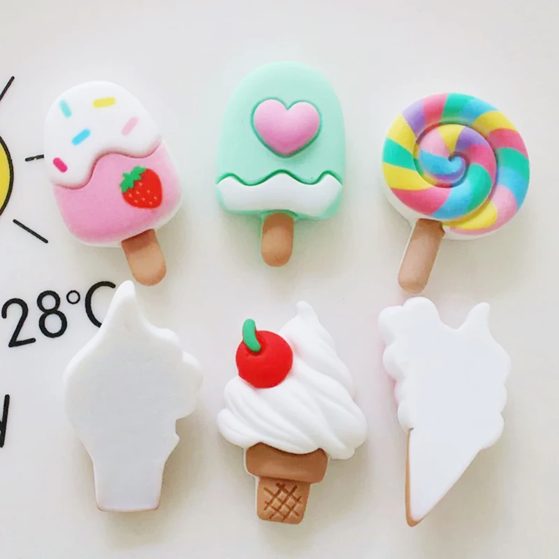 Mini Lollipop Ice Cream Flat Back Resin Cabochons 10 Pcs Scrapbook Diy Party Hairpin Accessories Decorate Craft ornament crafts resin ornaments miniature ornament resin crafts