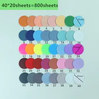800 Sheets 40 Colours Waterproof Transparent Circular Sticky Note Pads Notepads Journal Student Stationery Office Supplies 2