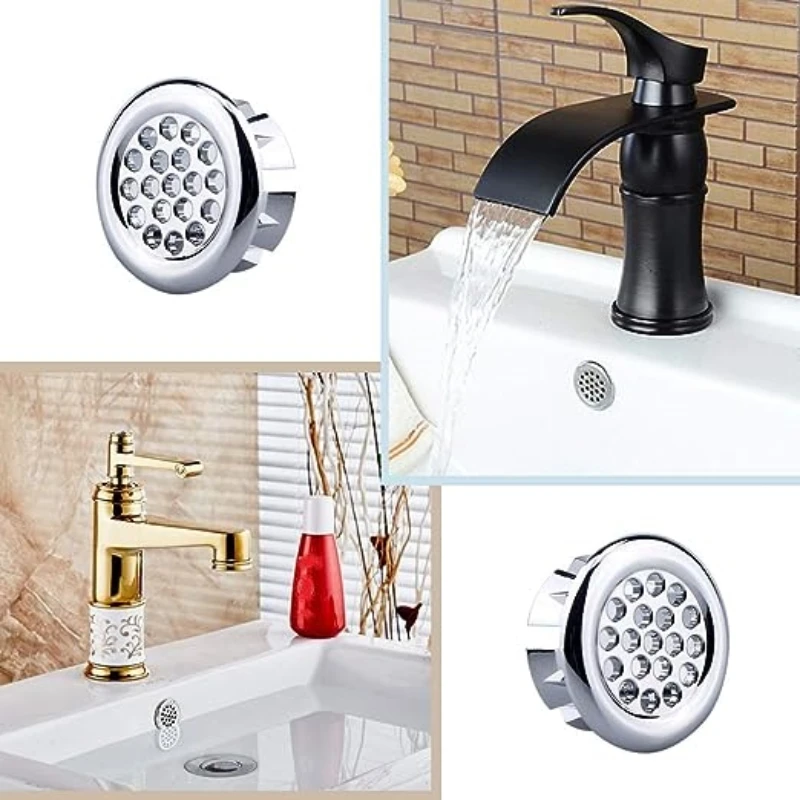 4/2/1Pc Plastic Sink Hole Overflow Cover for Kitchen Bathroom Basin Trim Bath Drain Cap Sink Wash Basin Round Overflow Ring Plug sink overflow cover,bathroom sink overflow cover