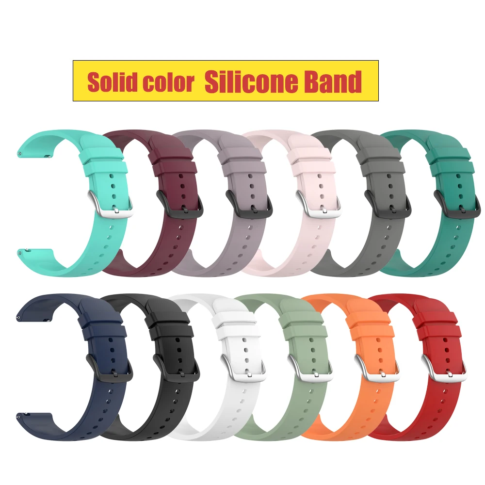 Breathable Soft Silicone Sport Strap - Premium Replacement Band, 20mm/22mm
