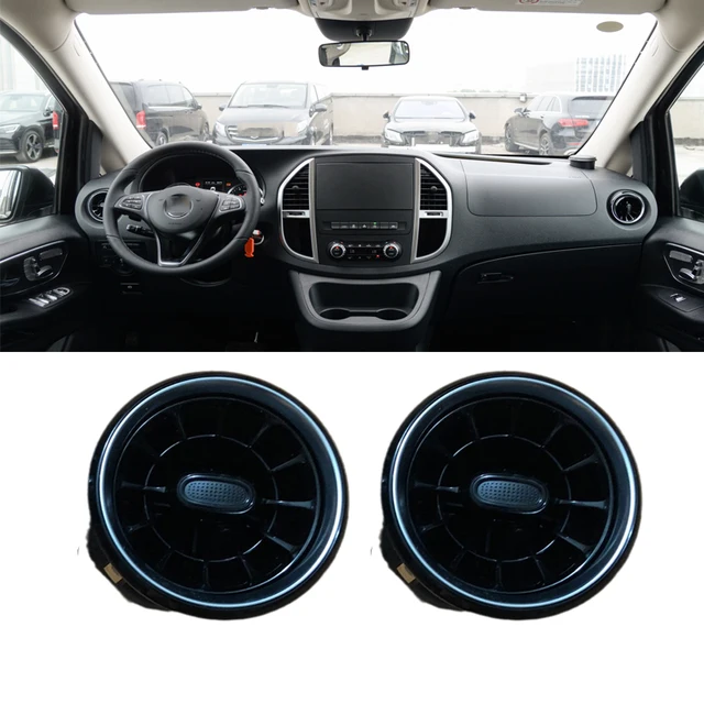 車のエアグリル Vクラス ヴィト・メトリス W447 W448 V250 V260 車フロントインテリアダッシュボード 車のエアコン吹き出し口 2個入り 車用フロントダッシュボード AC エアコン 通気口 アウトレットトリム Vクラス用 ヴィト用 ビア