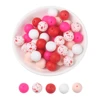 30pcs Baby Round Silicone Beads 15mm Teethers Teething Beads for DIY Newborn Oral Care Rodent Pacifier Chain Pearls BPA Free 6