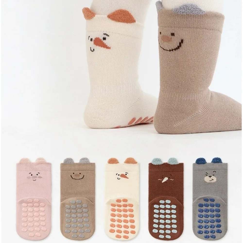 5Pairs Funny Baby Non Slip Floor Sock Cute Infant Girl Cotton Socks Autumn Anti Slip Children's Knee Sock 0-5Years
