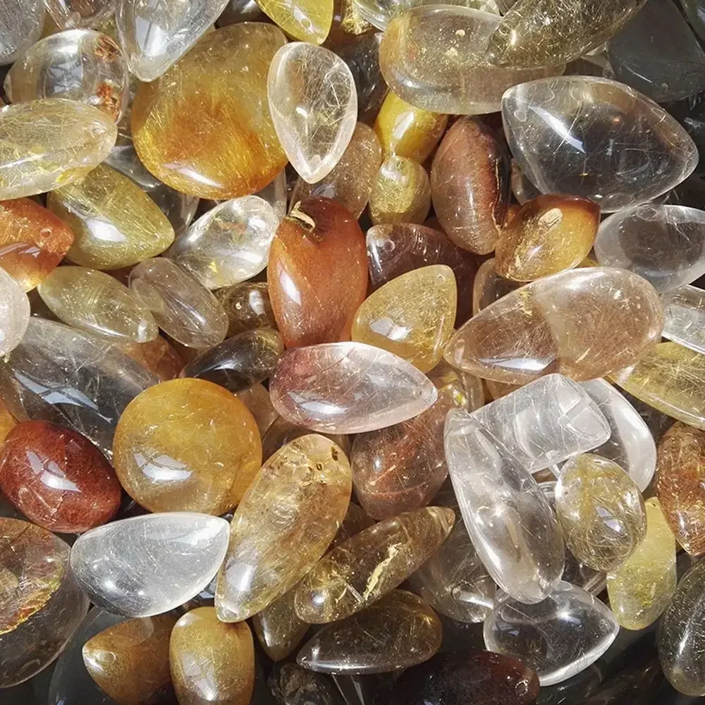 Yellow Citrine Rutilated Quartz Natural Crystal Healing Stone