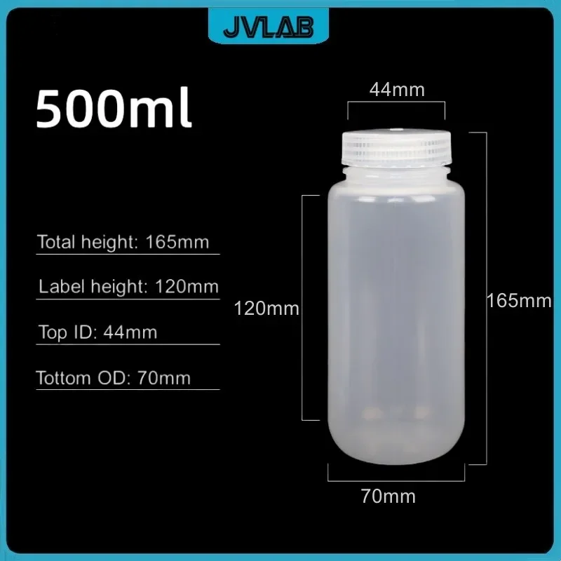 Wide Mouth Reagent Bottle 30ML-1L High-temperature Resistant Transparent 500ml Plastic PP Sealed Powder Chemical Bottle