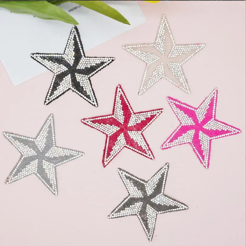 

10 Pcs Star Shape Rhinestones Patches DIY Hotfix Motif Applique Garment Bag Shoe Decor Repair Accessory