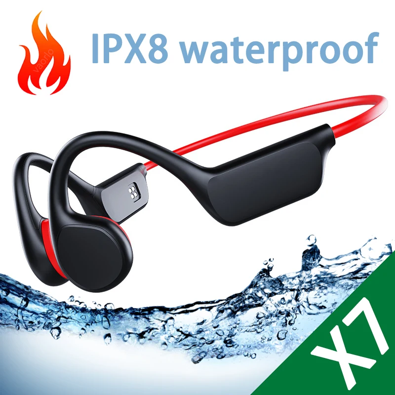 IPX8 防水骨伝導ヘッドフォン X7 Bluetooth 32 ギガバイト MP3