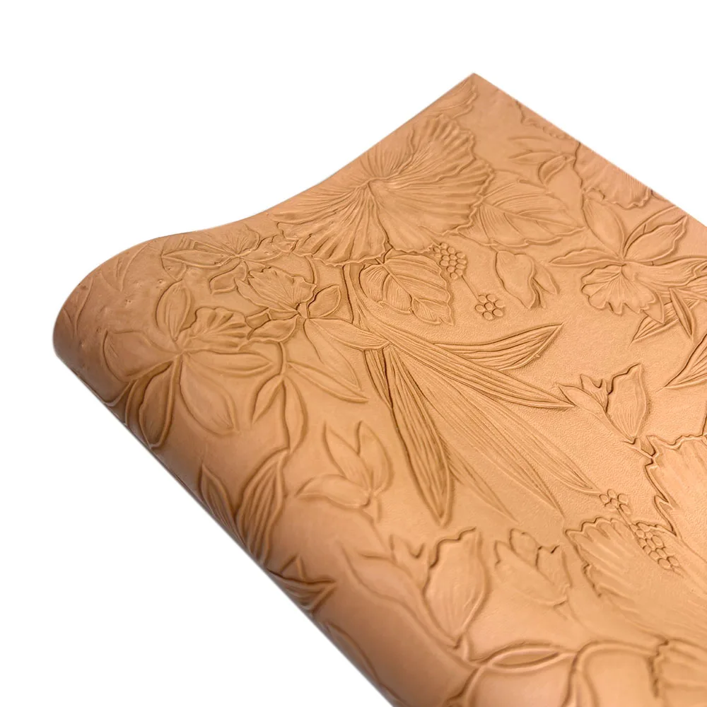 Flower Faux Leather Sheet for Earrings Purses Making 7.8" X 11.8" Embossed Textured Synthetic Fabric DIY Bow Wallet Sewing Craft