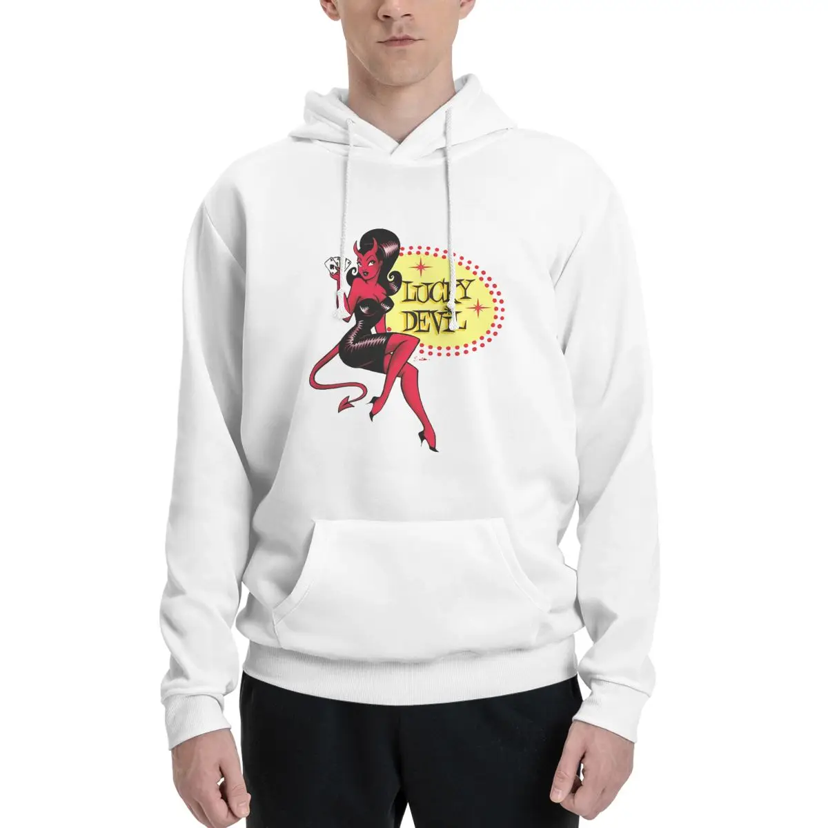 

Lucky Devil Pin For Sale Couples Plus Velvet Hooded Sweater Graphic Cool Vintage With hood Hoodie Home Cute