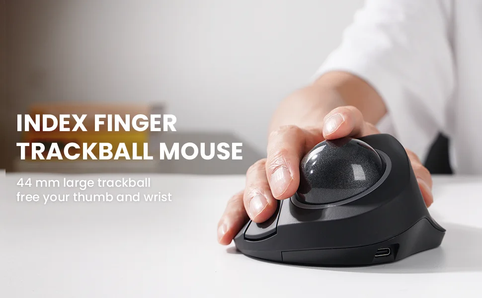 Computador Laptop Índice Dedo Controle Sem Fio BluetoothTrackball Mouse