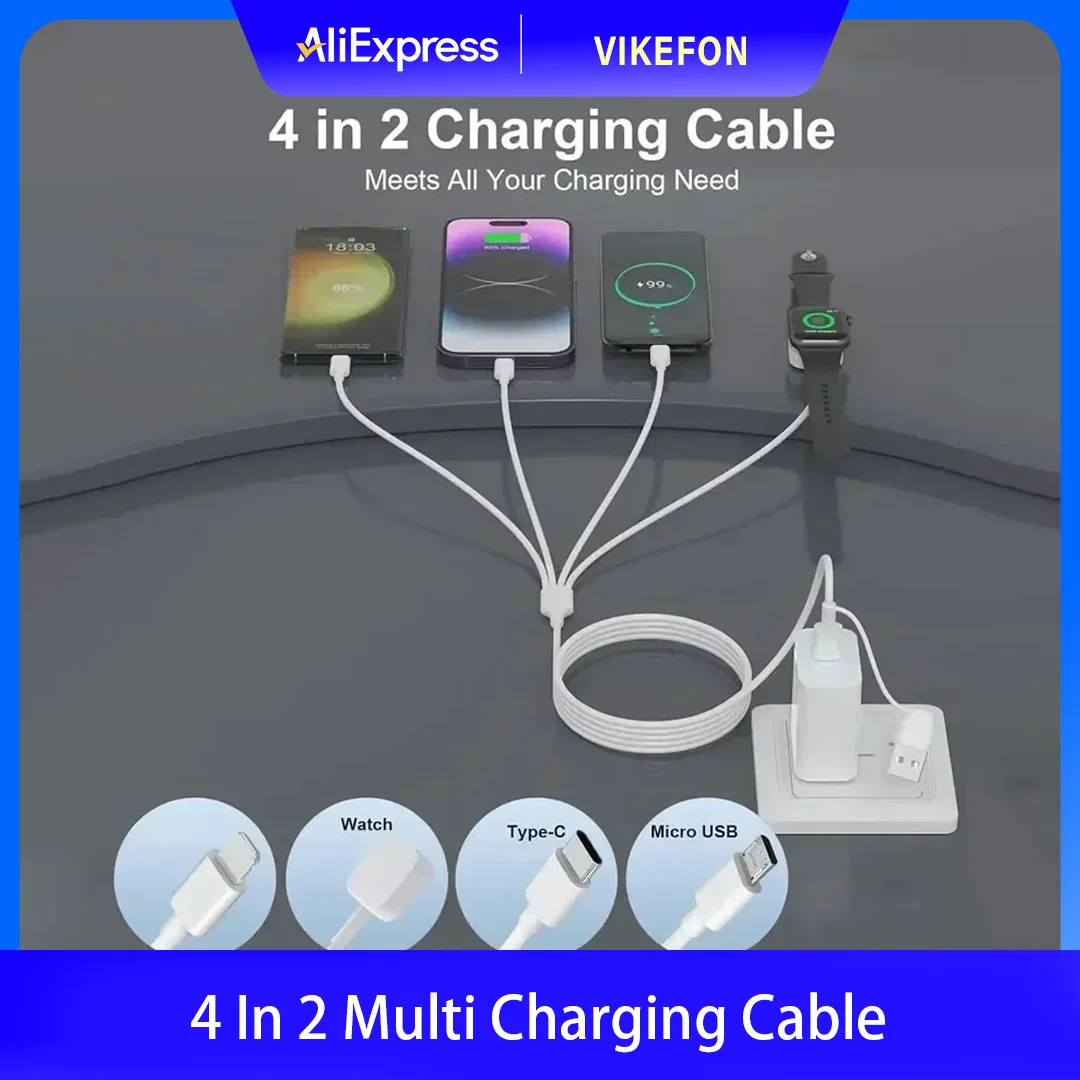 Multi Charging Cable for Watch and Phone with Fast Charging