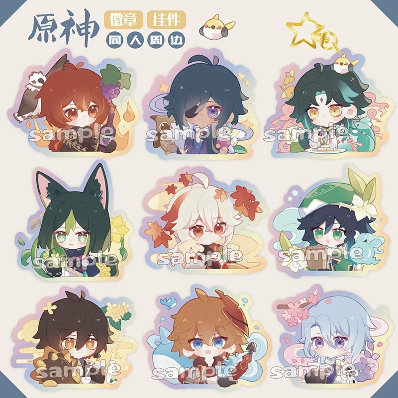 

Anime Genshin Impact Zhongli Xiao Kamisato Ayato Kazuha Tighnari Acrylic Cartoon Keychain Bag Pendant Badge Pin Toy Decor