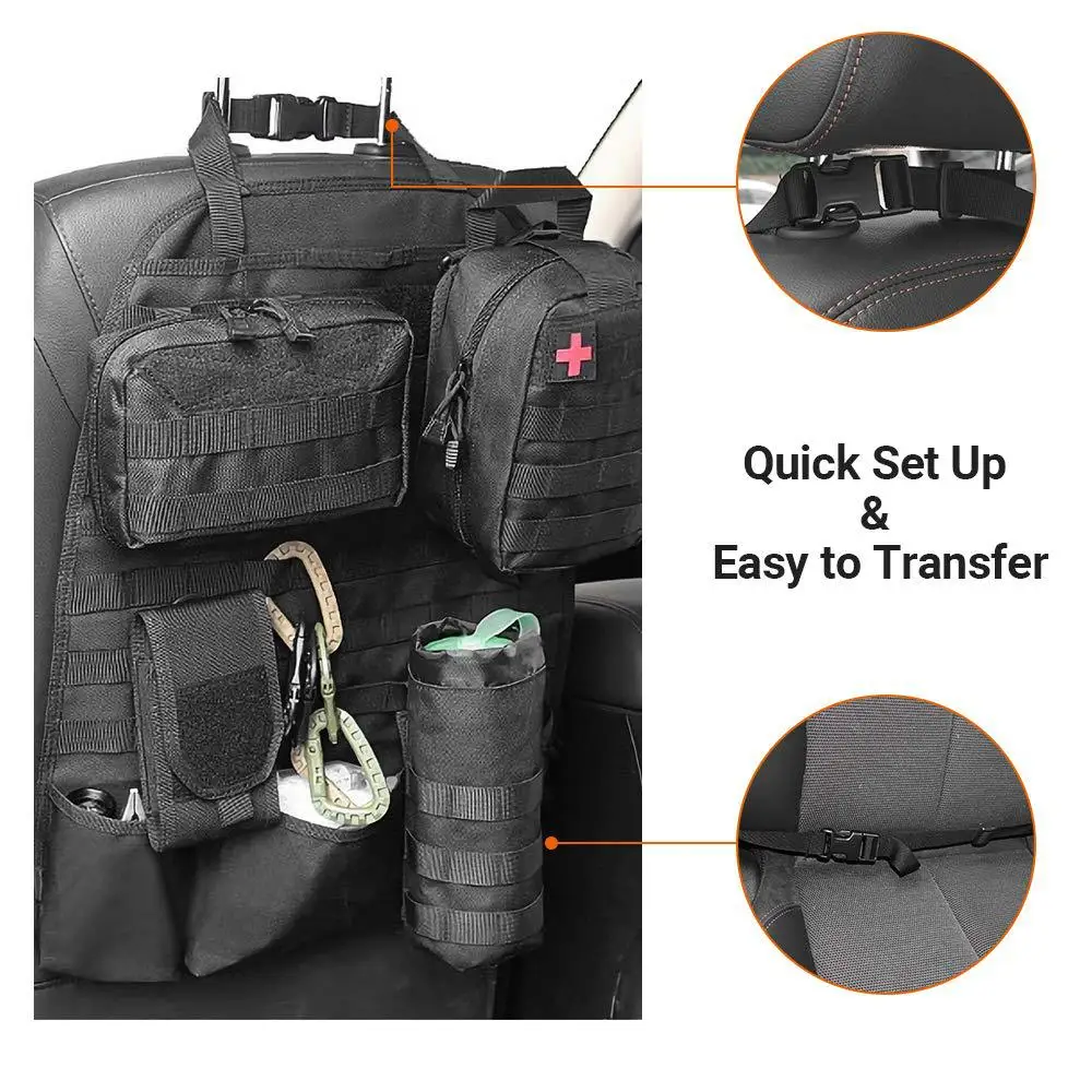 Nylon Tactical Molle Car Seat Organizer Storage Bag for Hunting