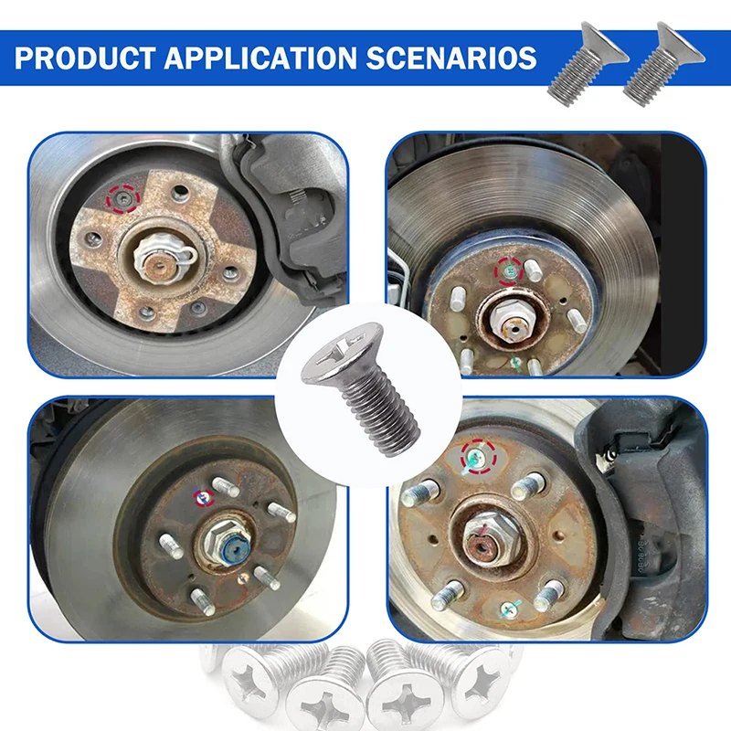 1 Set Stainless Steel Brake Disc Rotor Screws 93600-06014-0H Compatible With Honda Acura Retaining Screws for Front and Rear